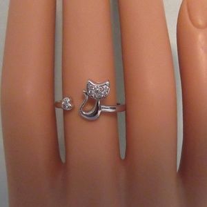 925 Sterling Silver Cat Ring Size 7 - NWOT